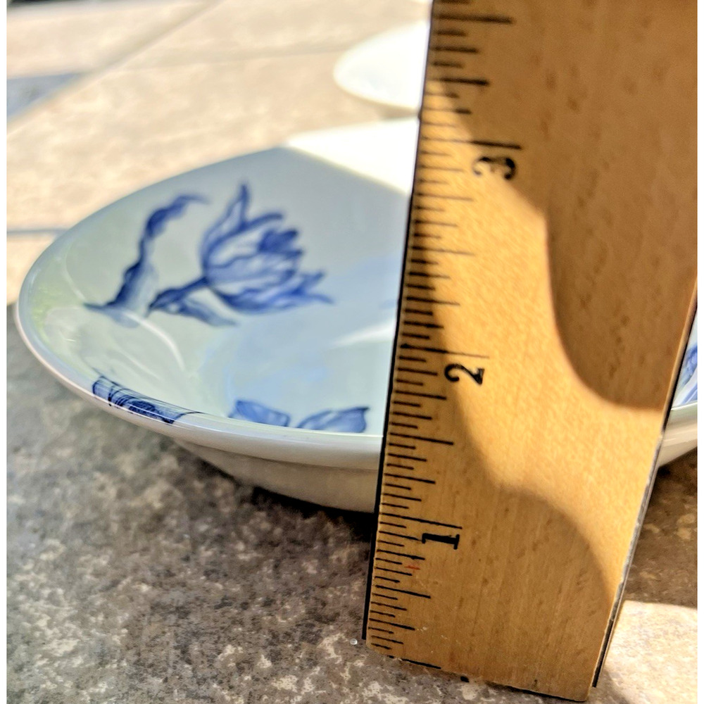 Royal Stafford Tulip Bowls Blue Floral Soup Cereal Earthenware Set of 6 England - Picture 6 of 9